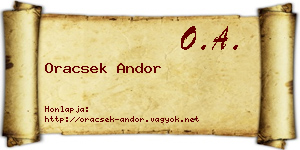 Oracsek Andor névjegykártya